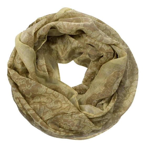 Beautiful Tropical Hawaiian Hibiscus Flower & Lace Design Infinity Loop Scarf