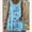 Light Blue, variant on Pejock Summer Dresses for Women 2023 Round Neck Lace Patchwork Printed Loose Sleeveless Dress Green 4XL (US Size:16)