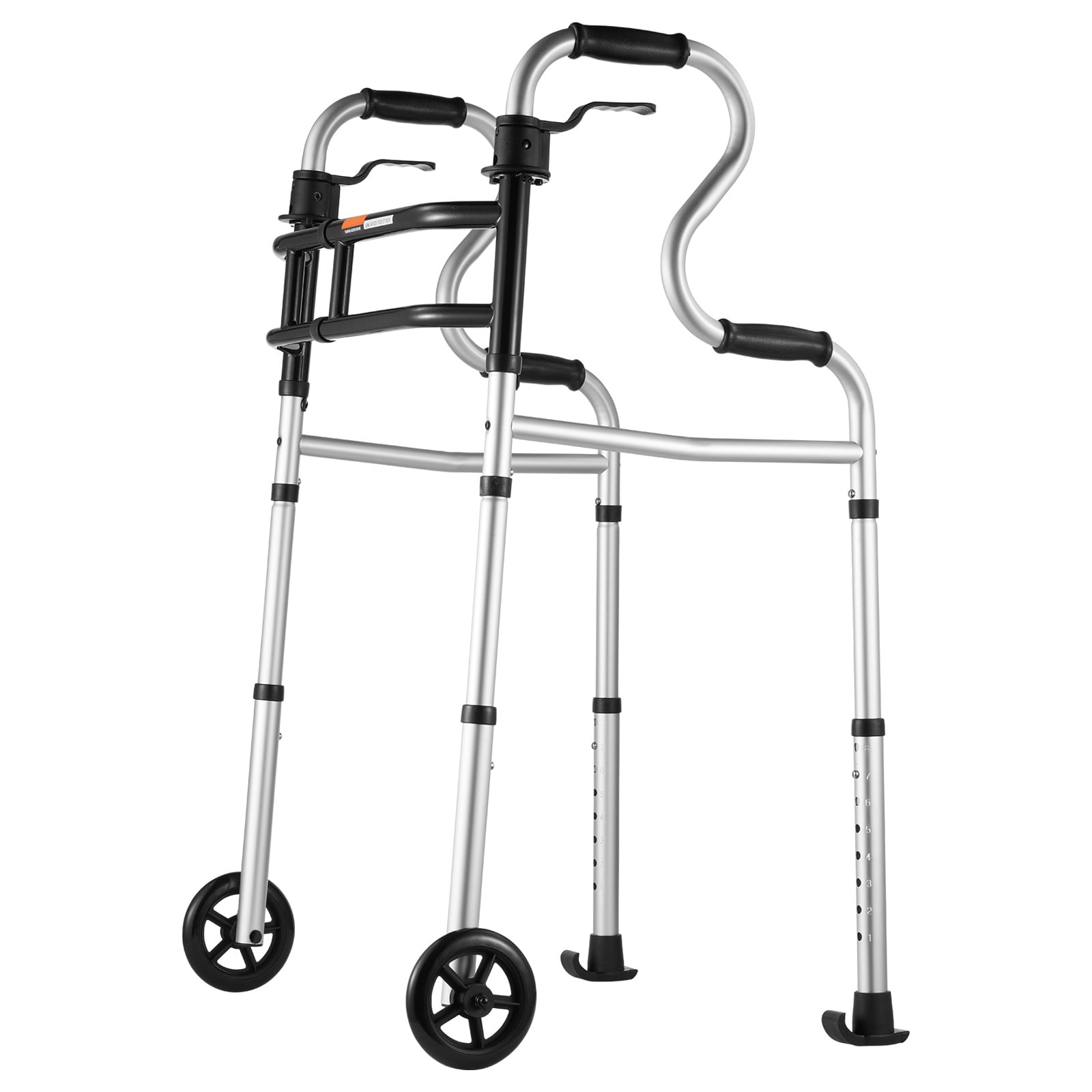 KFFKFF Rollator Walker,Tri-Function Stand-Support Walkers with Customizable Height and Width, Featherweight Aluminum |Forward Wheeling Assistance Device for Seniors and Disabled,Supports up to 350LBS