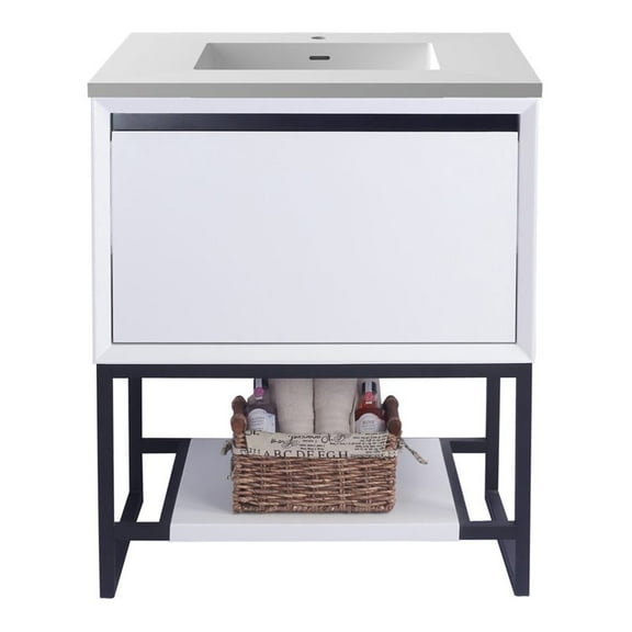 Laviva Alto 30" Wood Cabinet with VIVA Stone Countertop in Matte White