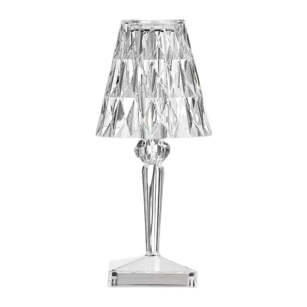 Lámpara de mesa de cristal acrílico USB, lámpara de escritorio con prisma transparente, decoración de cabecera (RGB)