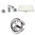 thumbnail image 1 of American Imaginations 20.75-in. W CSA Rectangle Bathroom Undermount Sink Set In Biscuit - Chrome Hardware AI-26981, 1 of 9