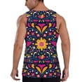 thumbnail image 3 of Easygdp Cinco De Mayo Floral Men's Tank Top, Sleeveless Muscle T Shirts, Breathable, Quick-Dry, Loose for Gym, Running, Fitness - 3X-Large, 3 of 9
