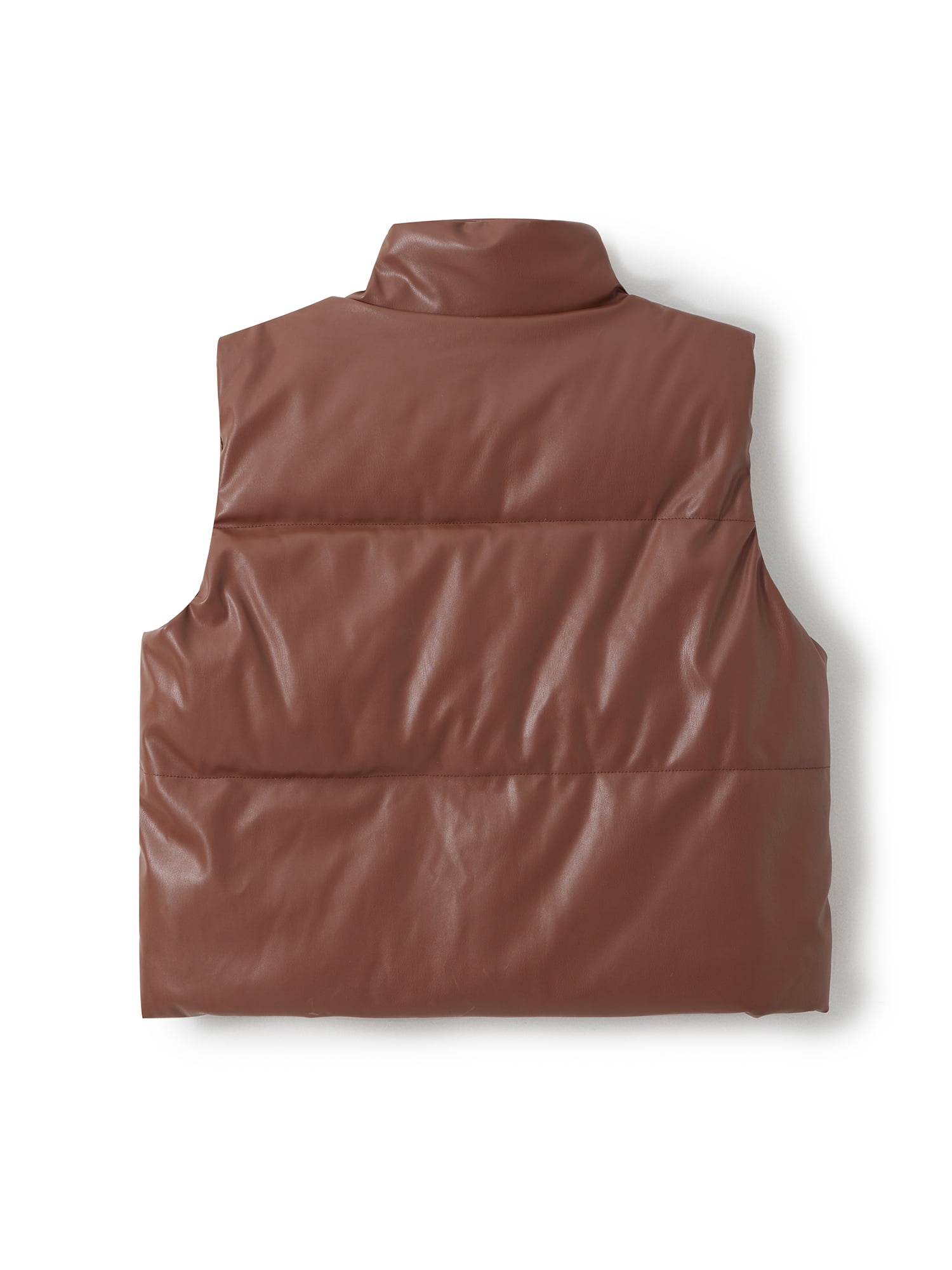 Listenwind Women's Quilted Faux Leather Crop Vest