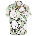 thumbnail image 4 of Pochacco Men's Hawaiian Shirts Short Sleeve Button Down Casual Shirts Summer Tropical Aloha Beach Shirts, 4 of 7