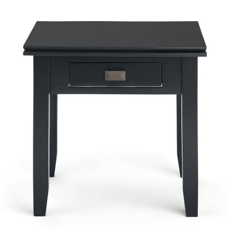 Simpli Home - Artisan SOLID WOOD 21 inch Wide Square Transitional End Side Table in - Black