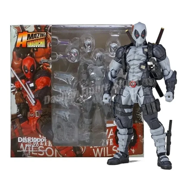 2025 Figura DE ACCIÓN DE Deadpool y Lobezno de 15cm, modelo coleccionable de PVC, juguetes de Kaiyodo, increíble Yamaguchi, Deadpool móvil de estatuilla, adornos