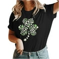 thumbnail image 5 of Puntoco Women tops for Summer 2025 Clearance Shirts for Women St Patricks Day Casual Graphic Tshirts Cute Lucky Tee Irish Black 12(XXL), 5 of 5