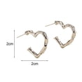 thumbnail image 5 of Ziurtnc 1 Pair Women Huggie Earrings Irregular Heart Shape Alloy Electroplated Ear Jewelry Lady Prom Cocktail Party Commute Earrings, 5 of 7