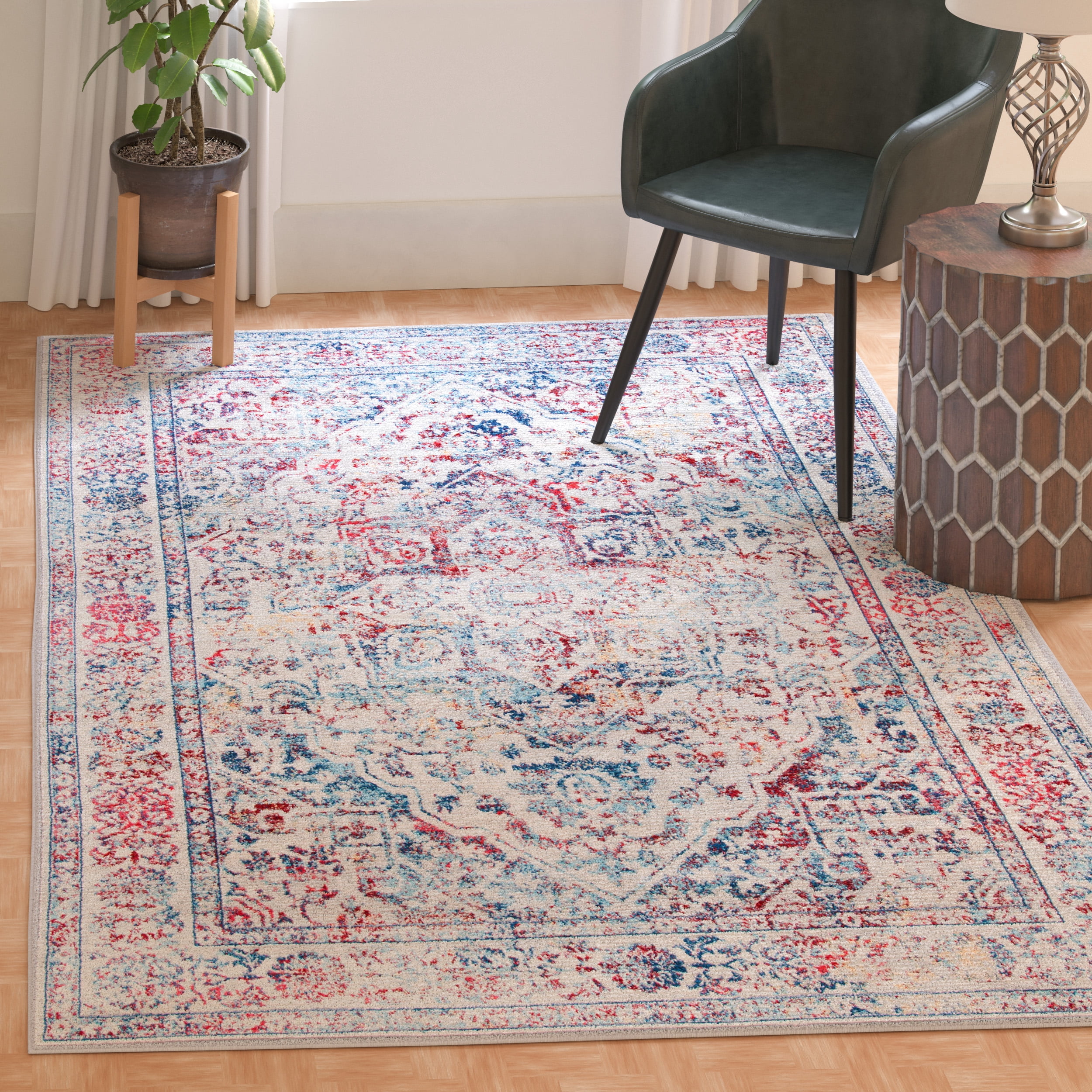 SAFAVIEH Brentwood Adams Oriental Area Rug, Ivory/Blue, 9' x 12'