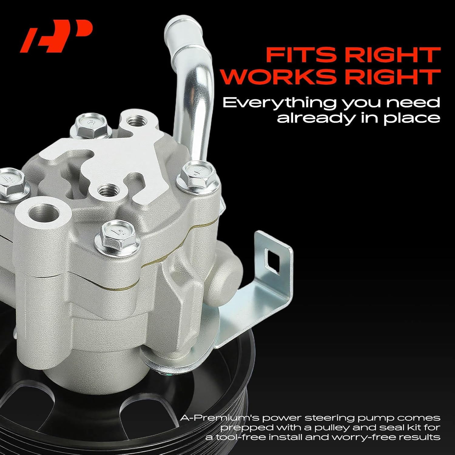 A-Premium Power Steering Pump, with Pulley, Compatible with Nissan Frontier 2005-2019, Pathfinder 2005-2012, Xterra 2005-2015 & Suzuki Equator 2009-2012, 4.0L, Replace# 491109CA0A, 49110EA200