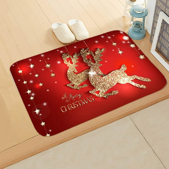 Christmas Door Mats Outdoor,Winter Christmas Holiday Welcome Mats For Outside,Santa Claus Reindeer Floor Mat Rugs Anti-Slip Waterproof Door Mats,Christmas Bathroom Rug Mats,Decorative Welcome Mat