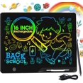 thumbnail image 1 of Tablero de escritura LCD para niños, tablero de dibujo recargable para niños de 16 pulgadas, tablero de dibujo colorido para niños de 3, 4, 5, 6, 7 y 8 años, juguetes para niñas, niños y adultos, rega, 1 of 5