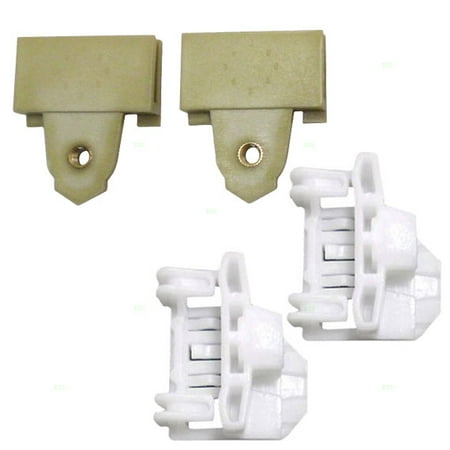 Window Regulator Guide - BROCK Window Regulator Repair Glass Channel Guides with Sash Connector Clips 4 Piece Set of Front Left Driver 22689012 22697622