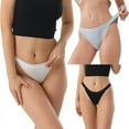 thumbnail image 3 of Xmarks Women's String Bikini Panties High Cut Sexy Stretch Briefs Low Rise Hipster Ladies Sexy Cheeky Underwear Seamless S-XL, 3 of 5