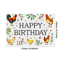 thumbnail image 2 of Farmyard Themed Happy Birthday Banner with Chickens Leaves and Dots Background Party Decorations for Birthday Party Celebrations Photography Props Backdrop Decor, 2 of 7