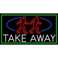 thumbnail image 1 of Take Away Man With Green Border LED Neon Sign 13 x 24 - inches, Clear Edge Cut Acrylic Backing, with Dimmer - Bright and Premium built indoor LED Neon Sign for Bar decor., 1 of 7