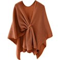 thumbnail image 1 of LinYooLi Poncho Cape Élégant pour Femmes - Croisé devant Couleur Unie - Cardigan Tricoté, 1 of 5