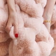 thumbnail image 5 of 140x200cm Faux Rabbit Fleece Blanket - Soft Double-Sided All-Season Solid Color Blanket, Warm Flannel Throw for Sofa, Bed & Home Use, 5 of 8