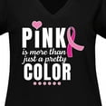 thumbnail image 4 of Inktastic Breast Cancer Pink is More Than Just a Pretty Color Women's Plus Size V-Neck T-Shirt, 4 of 5