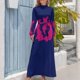 thumbnail image 4 of Letra hebrea licuada/abstracta Shin en color magenta Vestido largo Vestidos largos con velo Falda de verano, 4 of 5
