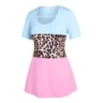 thumbnail image 2 of Rosegal Plus Size & Curve Leopard Print Colorblock Tee, 2 of 5