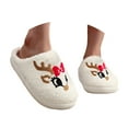 thumbnail image 3 of Red Slippers For Women Fuzzy Slippers Plush Fuzzy Winter holiday slippers Comfy Bedroom Christmas Slippers Indoor Outdoor Shoes, 3 of 9