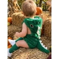 thumbnail image 4 of Cjfdfy Newborn Baby Boy Girl Halloween Fall Outfit Dinosaur Plush Sleeveless Square Neck Romper With Hat Set Cute My First Halloween Cosplay Fall Winter Outfit 0-18 Months, 4 of 9