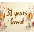 thumbnail image 5 of LUUFILx 31 Years Loved Champagne Theme Backdrop Banner Decorations Party Supplies Photography Props Photo Background Celebrations Happy Anniversary Event, 5 of 7