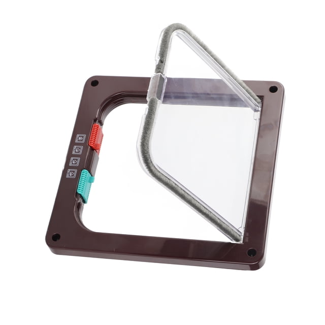Porte pour Animal en Plastique, Porte à Rabat pour Chat à Verrouillage 4 Sens pour Portes Intérieures et Extérieures, Porte pour Animal Résistante aux Intempéries, Porte Rabattable pour Chat en Plastique avec Vis pour la Maison pour l'Intérieur et l'Extérieur