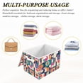 thumbnail image 6 of Yayeee Collapsible Cube Storage Bin with Lid Fabric Closet Decorative Basket with Handles, Orange Geometric, 6 of 7