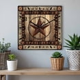 thumbnail image 6 of Western Farmhouse Wooden Wall Clock Silent Non Ticking, Primitive Rustic Country Retro Texas Star Square Wall Clocks Battery Operated, Decor Clock for Home Office, Living Room, Kitchen, 10 Inch, 6 of 9