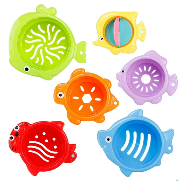 Juguetes apilables para el baño para contar, tazas, juguetes para contar, torre educativa para bebés
