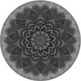 thumbnail image 1 of Ahgly Company Indoor Square Patterned Dark Gray Black Area Rugs, 3' Square, 1 of 6