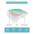 thumbnail image 4 of Quilts Queen Size Bedding Set, Turquoise Ombre Oceans Reversible Summer Quilt 3 Pieces, Watercolor Summer Coastal Beach Waves Lightweight Bedspreads Coverlets with 2 Pillow Shams for All Seasons, 4 of 5