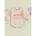 thumbnail image 2 of Bslissey 3M 6M 12M 18M 24M Newborn Baby Girls Boys Sweatshirt Romper Long Sleeve Letter Print Onesie Bodysuit Infant Toddler Casual Jumpsuit Daily Clothes, 2 of 9