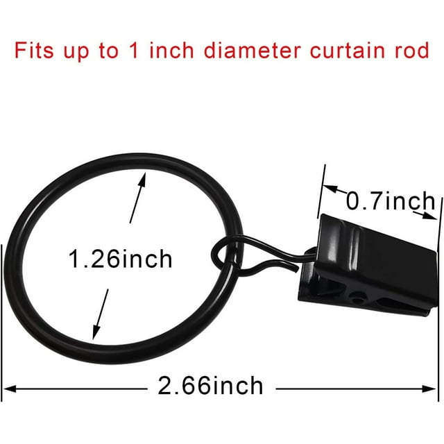 Yhmxh Home Decor, Room Decor, Wall Decor 40 Pack Metal Curtain Rings With Clips, Hat Clothes Clips, Drapery Clips With Rings, Drapes Rings 1.26 In Interior Diameter hook up