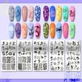 thumbnail image 3 of 5 plantillas para decoración de uñas con 99 diseños: flamencos, peces, flores y hojas. Placas de acero inoxidable con imágenes para uñas., 3 of 9
