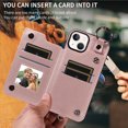 thumbnail image 4 of iPhone 13 Case ,Card Slots Leather Wrist Strap Phone Cover for iPhone 13, 4 of 5