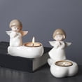 thumbnail image 4 of Giaone Unique Ceramic Angel Candle Vessel With Safety Base Home Centerpieces Decors, 4 of 11