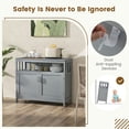 thumbnail image 4 of GVN Kitchen Buffet Sideboard, Cupboard Cabinet, Kitchen Buffet Server Sideboard Storage Cabinet with 2 Doors and Shelf-Gray, 4 of 10