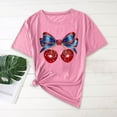 thumbnail image 2 of UVEASISHA July 4th Patriotic Tops for Women Short Sleeve Cute Print Graphic Tee Summer Casual Going Out T-Shirt Pink XXXL, 2 of 5