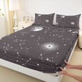 thumbnail image 3 of jejeloiu Astrology Theme Queen Sheet Sets,Universe Starry Night Flat Sheet,Whiet Deepgray Queen Fitted Sheet For Girls Teens,Breathable Home Decor,4 Pieces, 3 of 7