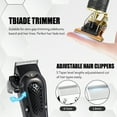 thumbnail image 5 of Men's Professional Cordless Hair Clipper - T-Shaped 0.1mm Blade, 4-Speed Motor, LED Display, 1800mAh 3H, Complete Kit for Home/Barbershop, 5 of 7