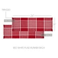 thumbnail image 2 of VHC Brands Farmhouse Christmas Decorations Eston Red White Plaid Runner Fringed 8x24, 2 of 4