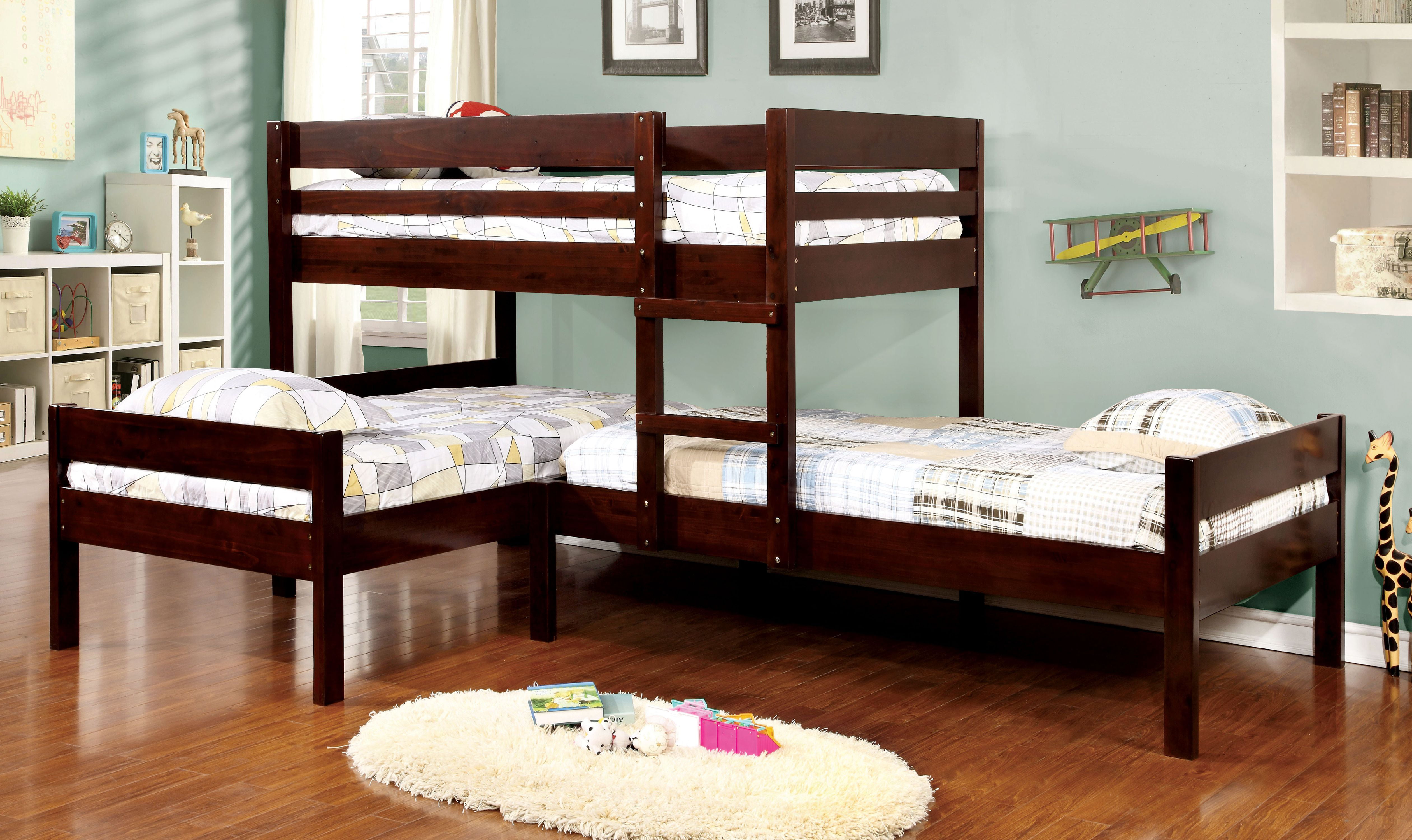 Furniture of America Claborn Wood Triple Bunk Bed, Espresso - Walmart