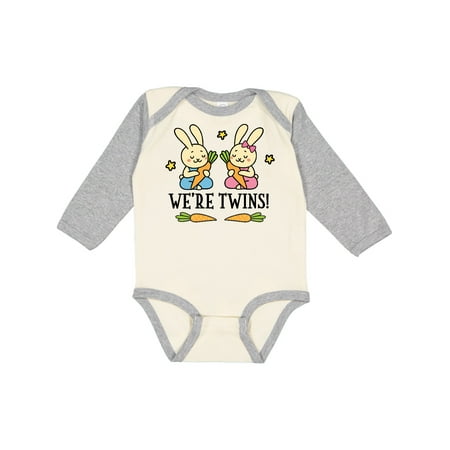 

Inktastic Twin Boy And Girl Bunny Gift Gift Baby Boy or Baby Girl Long Sleeve Bodysuit