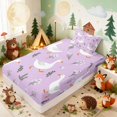 thumbnail image 2 of Erosebridal Goose Twin Fitted Sheet for Girls, Lavender Wildflowers Bedding, 2 Pieces 1 Fitted Sheet and 1 Pillowcase, 2 of 4