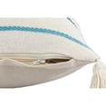 thumbnail image 4 of Laddha Home Designs Hand Stitched Striped Cotton Lumbar Pillow Cover - 36" - White and Blue, 4 of 8