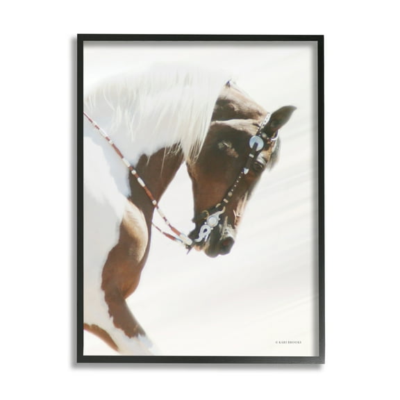 Stupell Industries Galloping Horse with Halter Animals & Insects Photography Black Framed Art Print Wall Art, 11 x 14